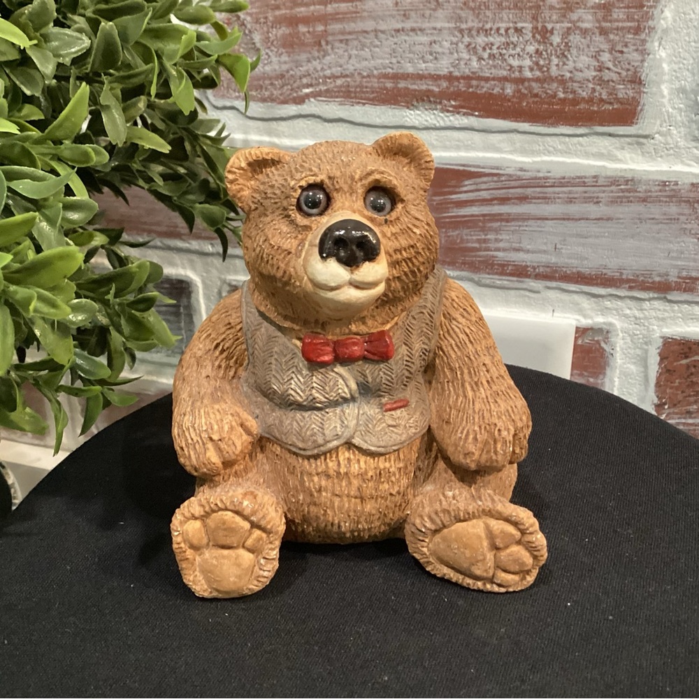 Vintage - 1984 - Stone Critters Collection - Mr. Teddy Bear - Realistic - Nice